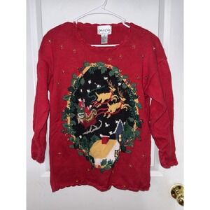 Vintage Carley St Claire Ladies Christmas Sweater Size Small